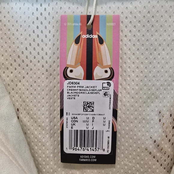 Adidas Tropical Breeze Jacket Farm Rio Cream Colour Size M - Picture 7 of 16